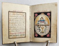 1800s GERMAN PRAYER BOOK ILLUSTRATED antique 180 leaves