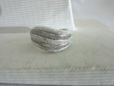 925 sterling textured wave design band ring - size 9, 7.1 grams