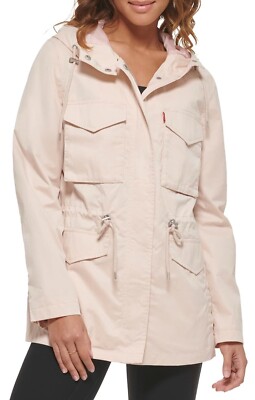 Levi's Women's Small Four Pocket Hooded Military Jacket Peach