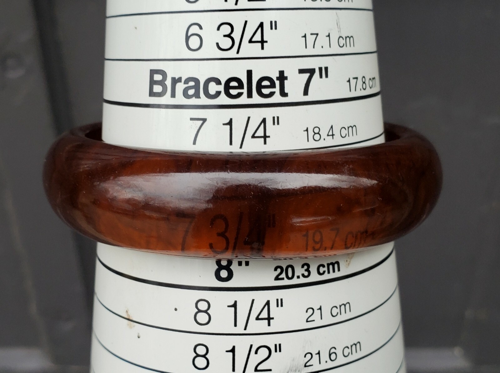 Bakelite Bangle Cuff Bracelet ROOT BEER Vintage 3… - image 12