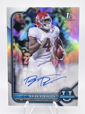 Brian Robinson 2022 Topps Bowman Chrome Auto #BCPA-BRO - Alabama/Washington