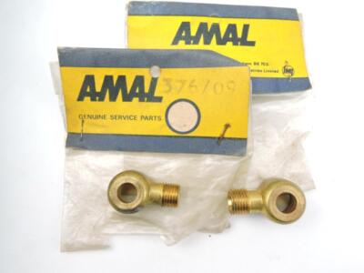 2 NOS Amal 376/0 90 Threaded Carburetor Fuel Line Banjos Triumph Norton 16093rs