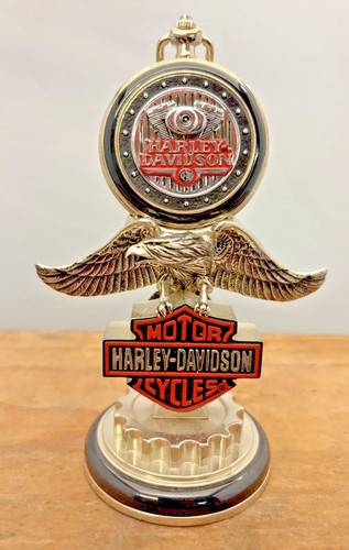 Franklin Mint Harley Davidson Precision Pocket Watch w/ Stand Low Rider {9}