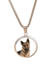 German Shepherd Dog Pet Family Silver Colour Necklace With Pendant And Gift Box