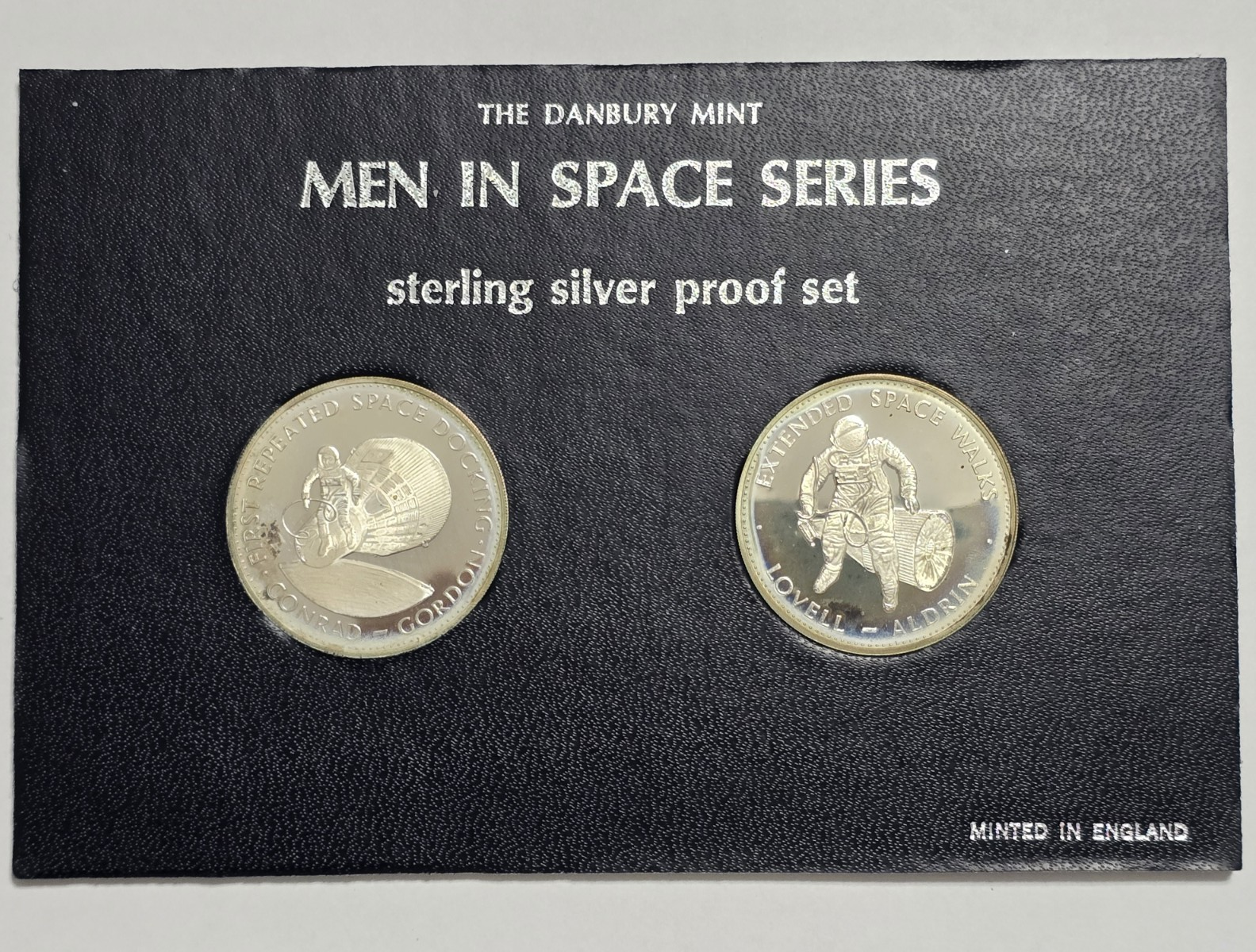 The Danbury Mint Men in Space Series Sterling Silver 0.925 Proof Medal Set