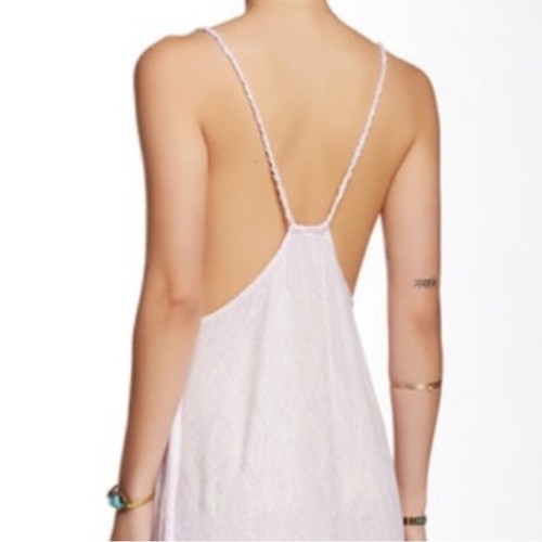 Free People Knot For You Slip Dress Aztec Print Lavender/White Size M Boho Fairy - Picture 5 of 14