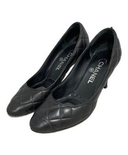 CHANEL Matelasse Coco Mark Pumps Black Women's Size EU36/US5.5