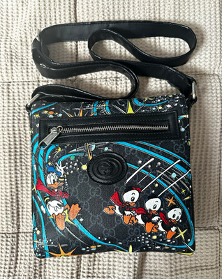 Gucci Disney Donald Duck GG Umhängetasche Crossbody Leder RV rot Schwarz/Blau