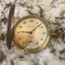 Arnex Swiss Pocket Watch 17 Jewels Incabloc Gold Case