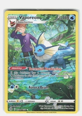 Vaporeon Holo Ultra Rare SWSH09: Brilliant Stars Trainer Gallery TG02/TG30 NM