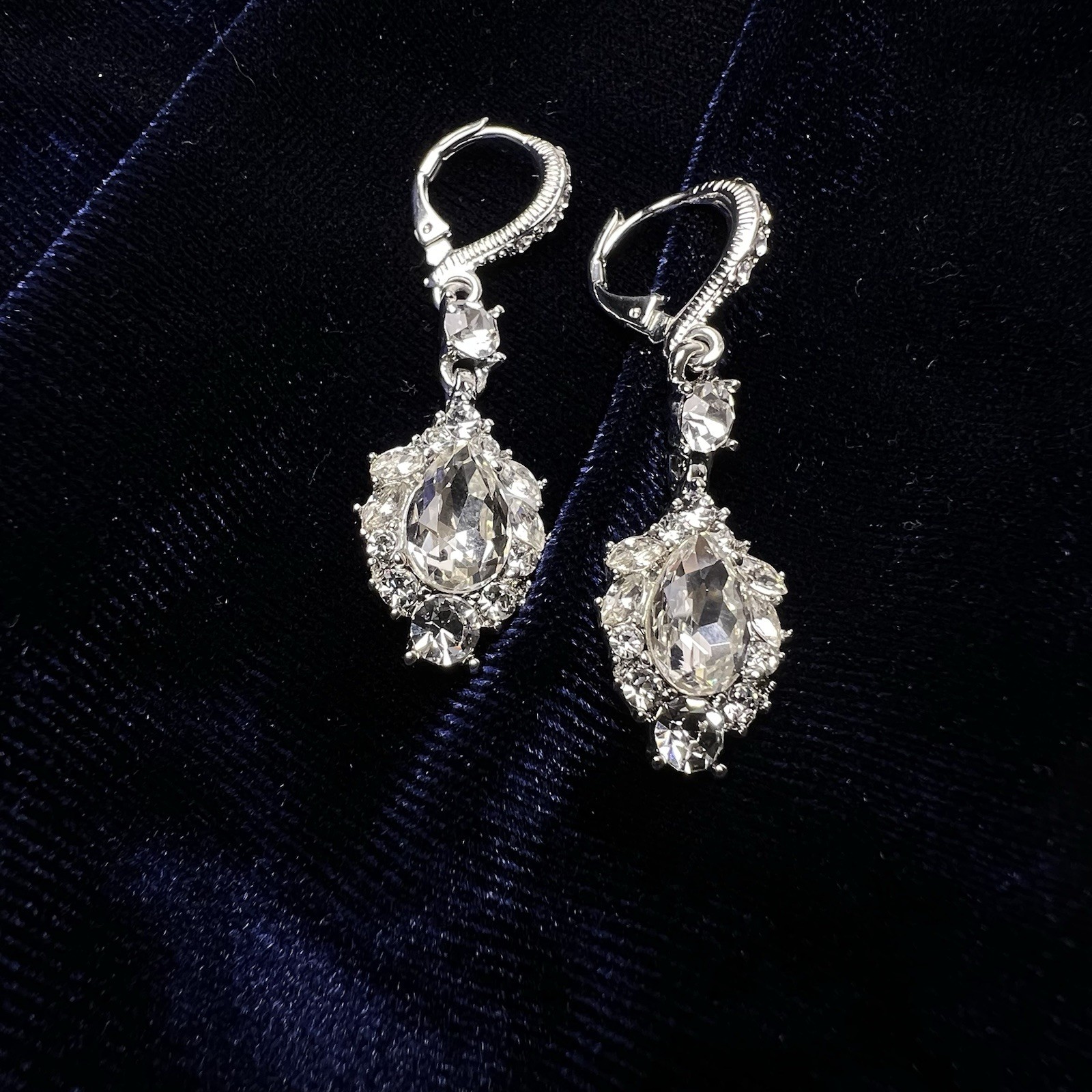 Givenchy Earrings Dangling Teardrop Shape Crystal… - image 3