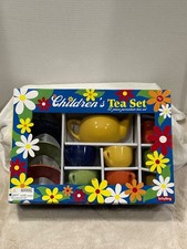 NIB Vintage Y2K 2008 Childrens Fiesta Wear 13pc Tea Set By Schylling