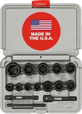 USA MADE! – 15-Piece Damaged Bolt Extractor Socket Set – 1/4"-3/8" Dr ARES 29023