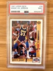 1991-92 Upper Deck Magic Johnson vs Michael Jordan Card #34 PSA 9 Mint