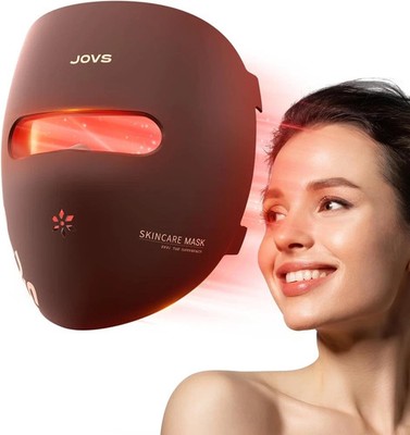 4D Red Light Therapy Mask for Face with 4 Color Light Modes, Breathable Wireless