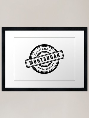 Vintage Stempel Made in Montauban mit gerahmtem Wandbild Poster Leinwanddruck Bild