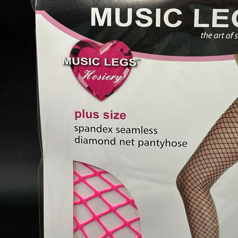 Meia-calça Fishnet rosa neon plus size diamante fantasia de Halloween festival cosplay - Imagem 4 de 4