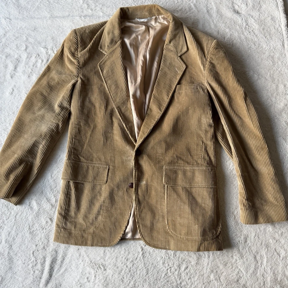 Blazer chaqueta de trabajo de pana Lands End para hombre de colección 38R | parches en el codo Foto 3 de 4