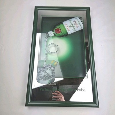 Vtg Tanqueray Gin Bar Mirror Display Sign Perfect Backflip With A Twist 15x25x2 