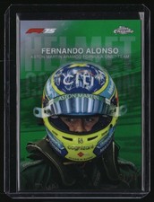2025 Topps Chrome F1 HC-6 Fernando Alonso Helmet Collection Green Refractor #/99