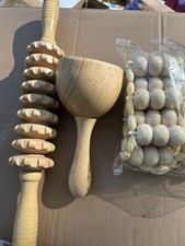 5-IN 1 PIECE WOOD THERAPY MASSAGE TOOLS MADEROTERAPIA KIT MASSAGER W/BAG