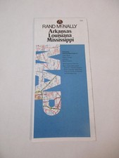 Rand McNally Arkansas Louisiana Mississippi State Highway Travel Road Map~HrcRM