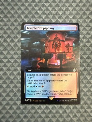 MTG Temple of Epiphany #0519 Foil Extended Art R Universes Beyond: Fallout (PIP)