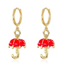 Funny Cute Alloy Rainbow Umbrella Drop Dangle Earrings Personality Mini Umbrella