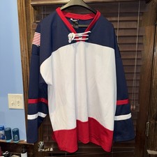 RARE Colorado Hockey Jersey #55 Making It Safe 1953-2005 Red White Blue 2XL VTG