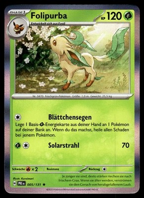 Folipurba 005/131 Holo Rare Prismatic Evolutions Holo NM Pokemon Karte Deutsch