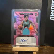 2024-25 Obsidian KJ Simpson Jr. Rookie Jersey Ink RC Etch Pink Flood Auto #49/49