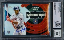 Jeremy Pena Auto 2022 Topps Chrome Generation Now RC GNC10 Astros Sig 10 Beckett