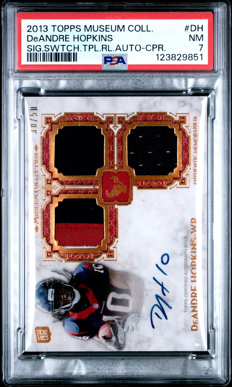 DeAndre Hopkins Topps Museum Collection Signature Series #DH Copper