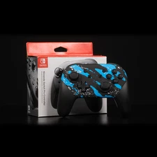 Custom Blue Splatter Wireless Pro Controller for Nintendo Switch / OLED Modded