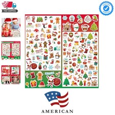 24 Sheets Christmas Stickers for Kids, 1570 PCS Adhesive Christmas Stickers B...