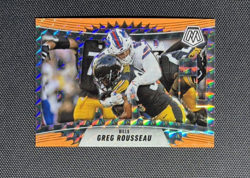 2025 Panini Mosaic Bang! Greg Rousseau #14 ORANGE Reactive Prizm