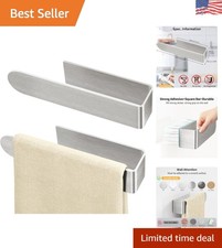 8 Inch Durable Brushed Nickel Towel Holder 2 Pack - Perfect for Smooth Surfaces
