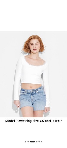 Damen Langarm Oberteil mit Spitzenbesatz hinten offen - Wild Fable Gr. S - Bild 2 von 6