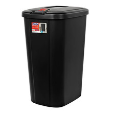 Hefty 13gal Touch Top Trash Can, Kitchen Garbage Bin with Lid, Black
