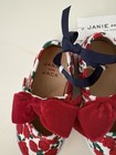 Janie and Jack Girls Sz 6 Mary Jane Sneaker Red White Flowers — photo 3