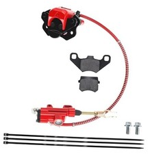 Rear Brake Master Cylinder Caliper With Brake Pad Assembly for 50cc 70cc Red