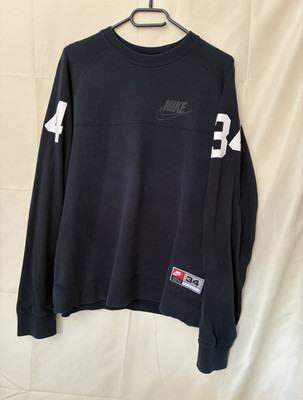 Nike Herren Sweatshirt Pullover Rundhals Langarm Schwarz Logo 34, Gr. M