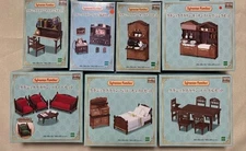 Sylvanian Families Classic Brown Complete set of 7 furniture Calico Critters New