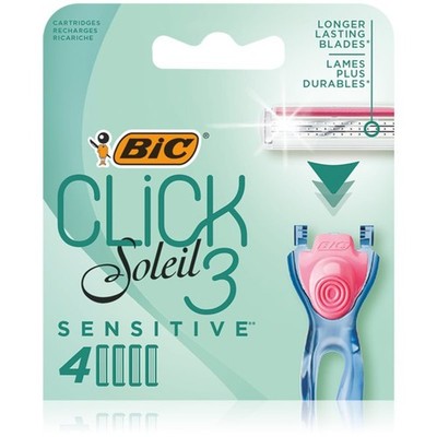 4er Pack BIC Soleil Click 3 Rasierklingen empfindliche langlebigere Klingen