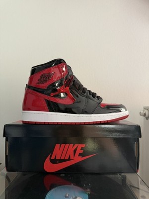 Nike Air Jordan 1 Retro High OG Patent Bred Größe 43 EU NEU