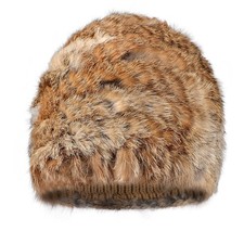 Women Fur Hat Female Winter Furry Knit Beanie Hat Thick Warm Skull Cap Brown