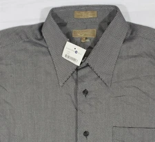 NWOT CHIARELLI 16 32/33 MEN’S BLACK TWO TONES CLASSIC POINT COLLAR SHIRT FRENCH