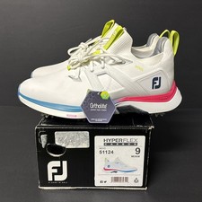 Mens FootJoy HyperFlex Carbon White Blue Pink Golf Shoes 51124 White Size 9