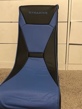 Classic Video Rocker Gaming Chair Faux Leather Mesh Ergonomic Pedestal Seat Blue