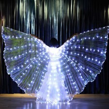 Illuminated LED Fairy Wings for Kids and Adults Multicolored Glowing Butterfl...